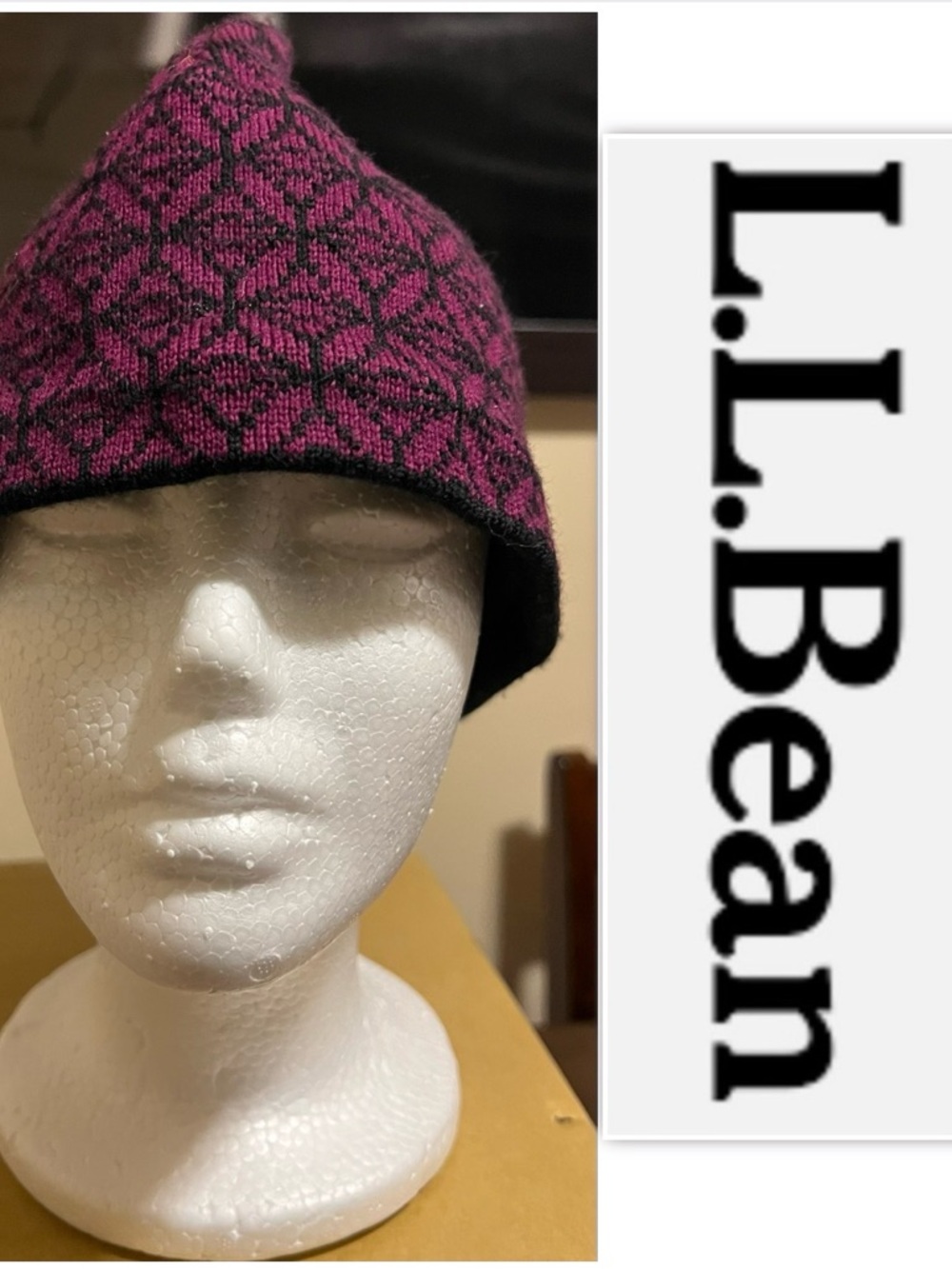 L.L.Bean Mulberry Wool Knit Beanie